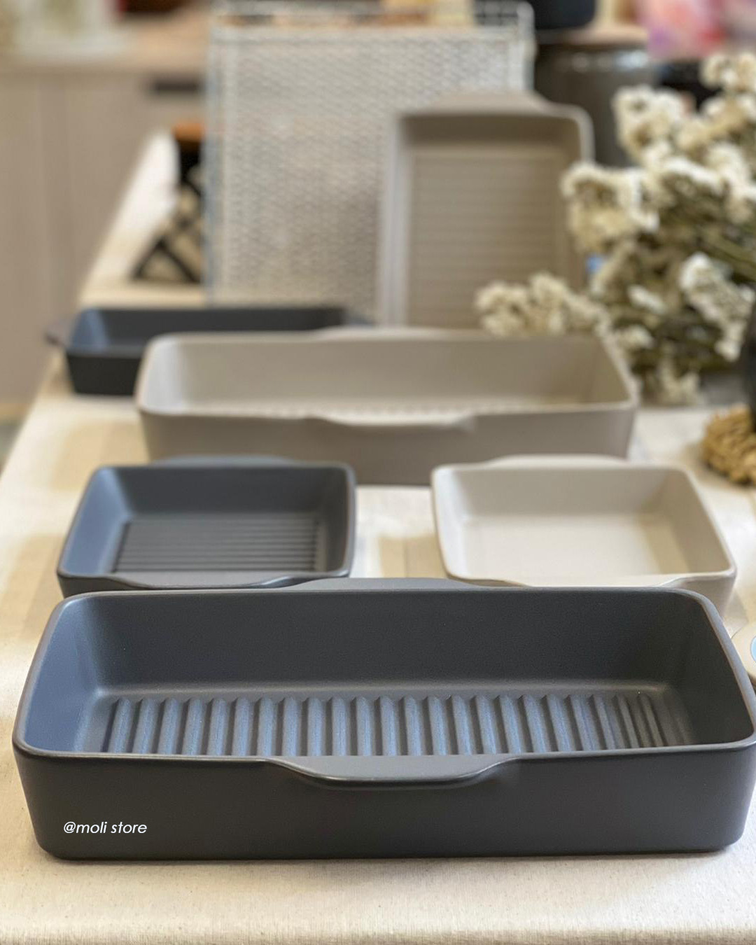 The chef 耐熱波浪烤盤 L 炭灰｜SALIU