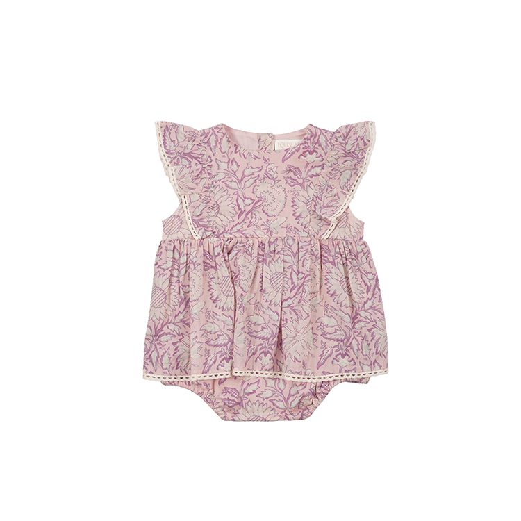 LOUISEMISHA│Lena Rompers包屁洋裝．Pink Daisy Garden