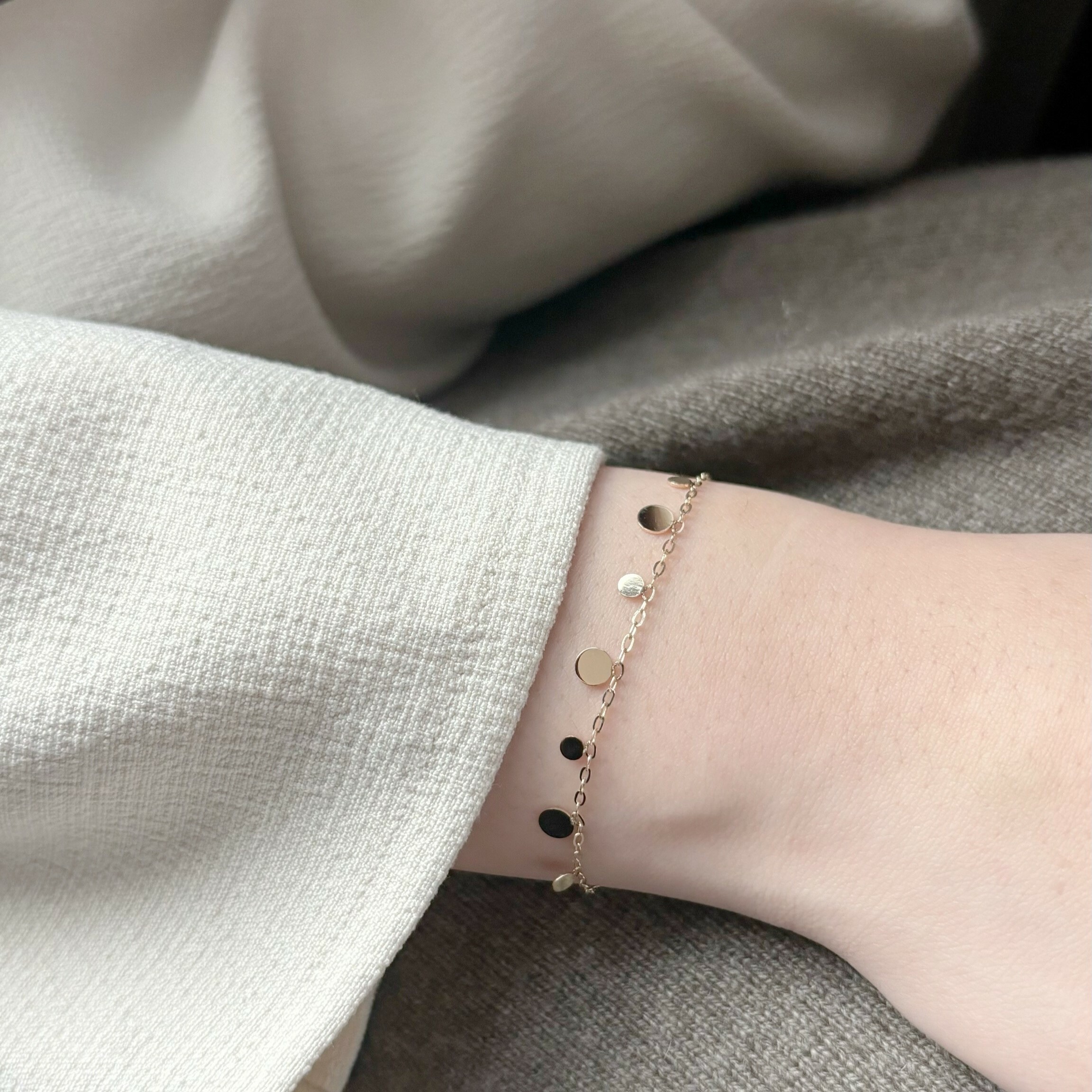 14K Bohemian圓片手鍊