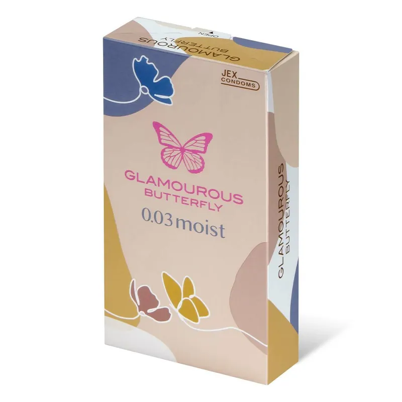 JEX Glamourous Butterfly 0.03 Moist Type 8's Pack Latex Condom