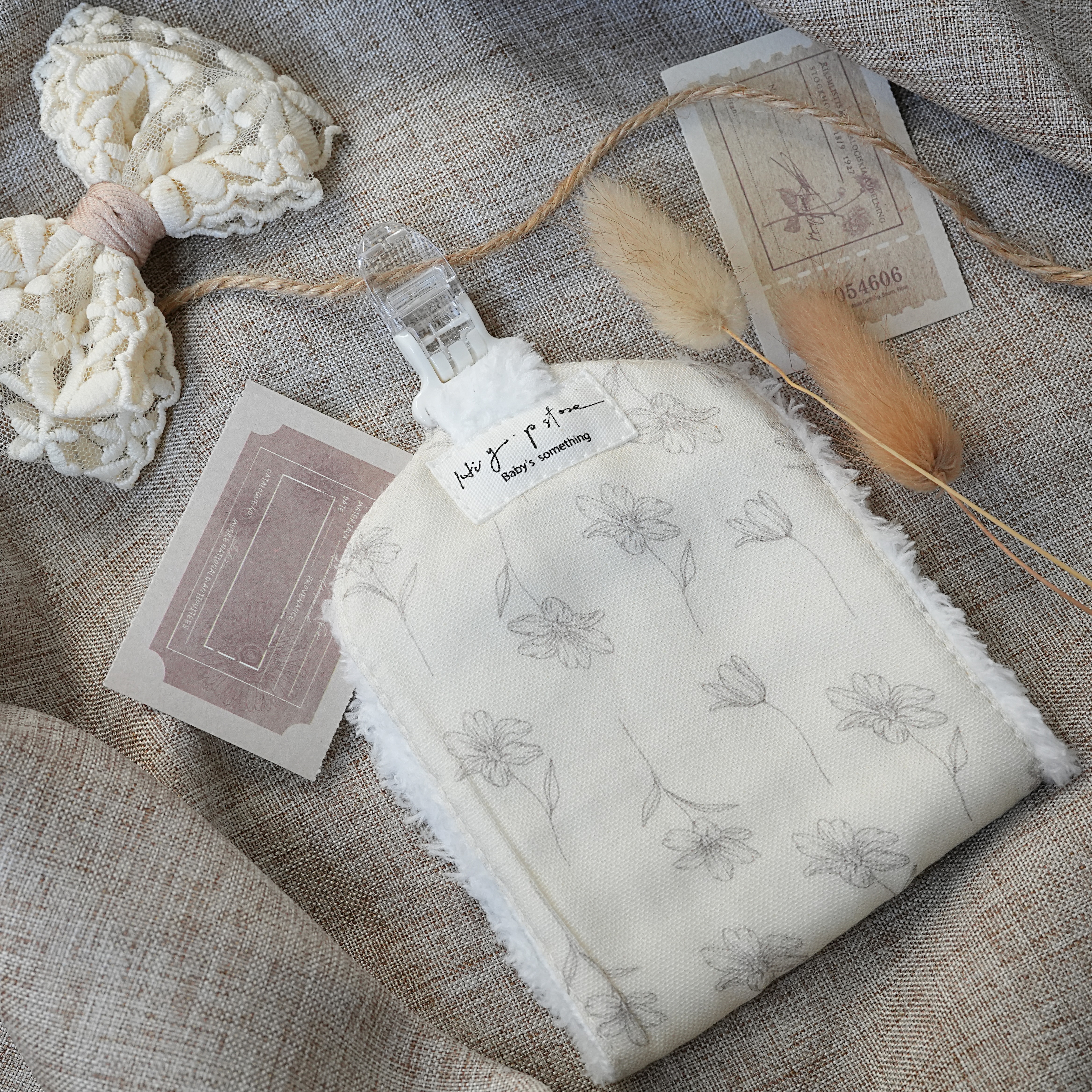 Hi Y.P store-手作手帕夾-獨家設計款-高雅桔梗