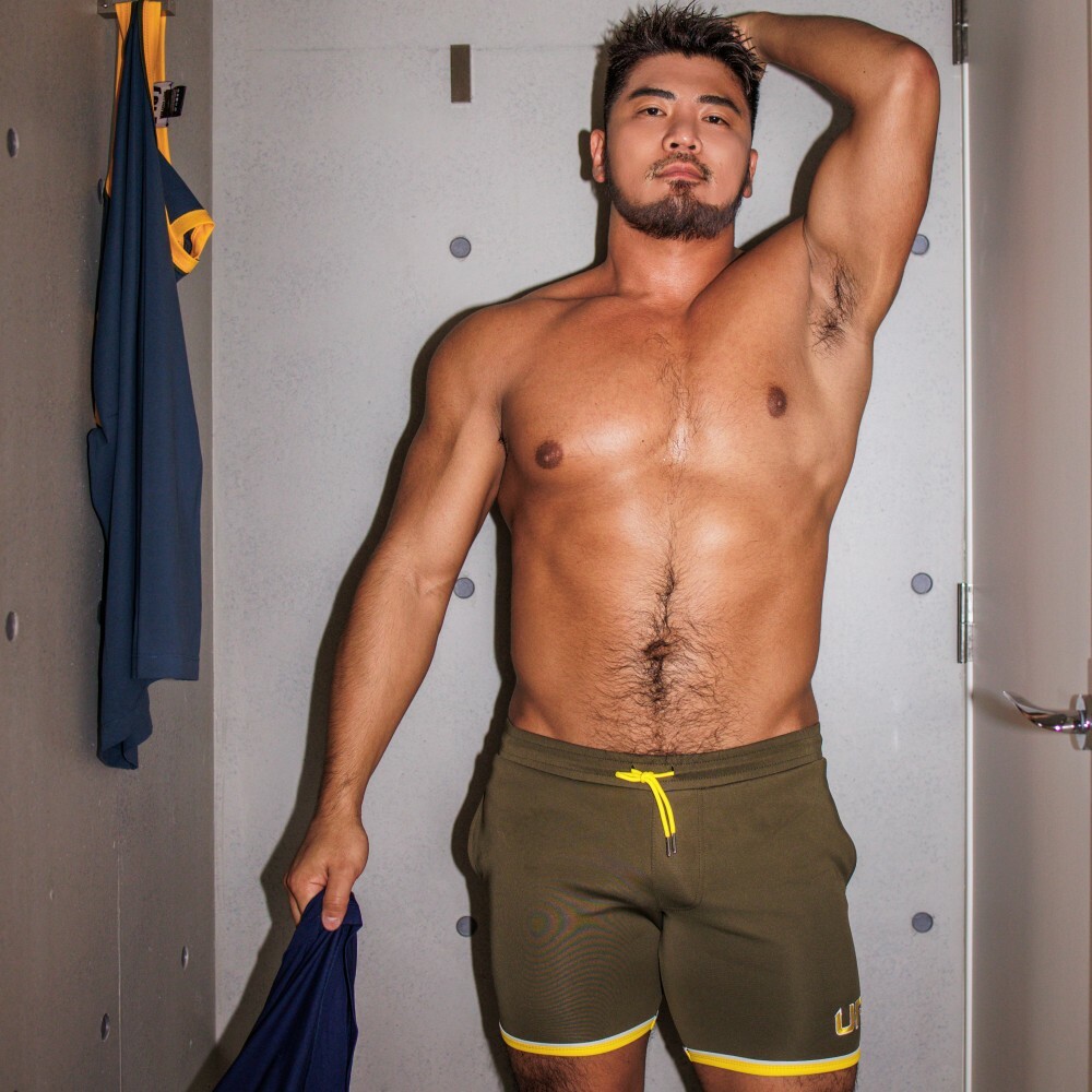 Stripe Retro 緊身短褲 亮軍綠