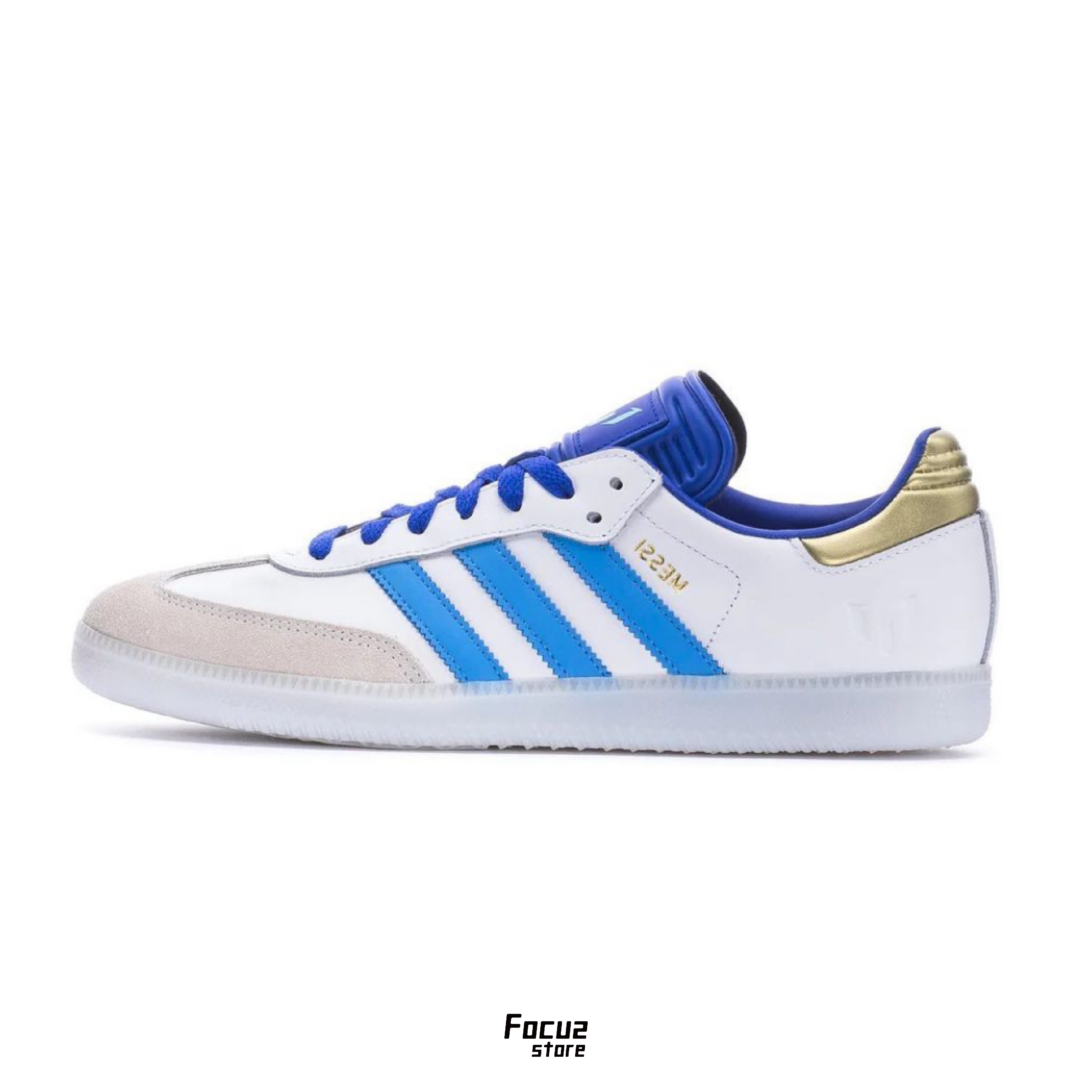 【Focus Store】現貨秒發 Lionel Messi x Samba Indoor "Spark Gen10s" 白藍金 ID3550