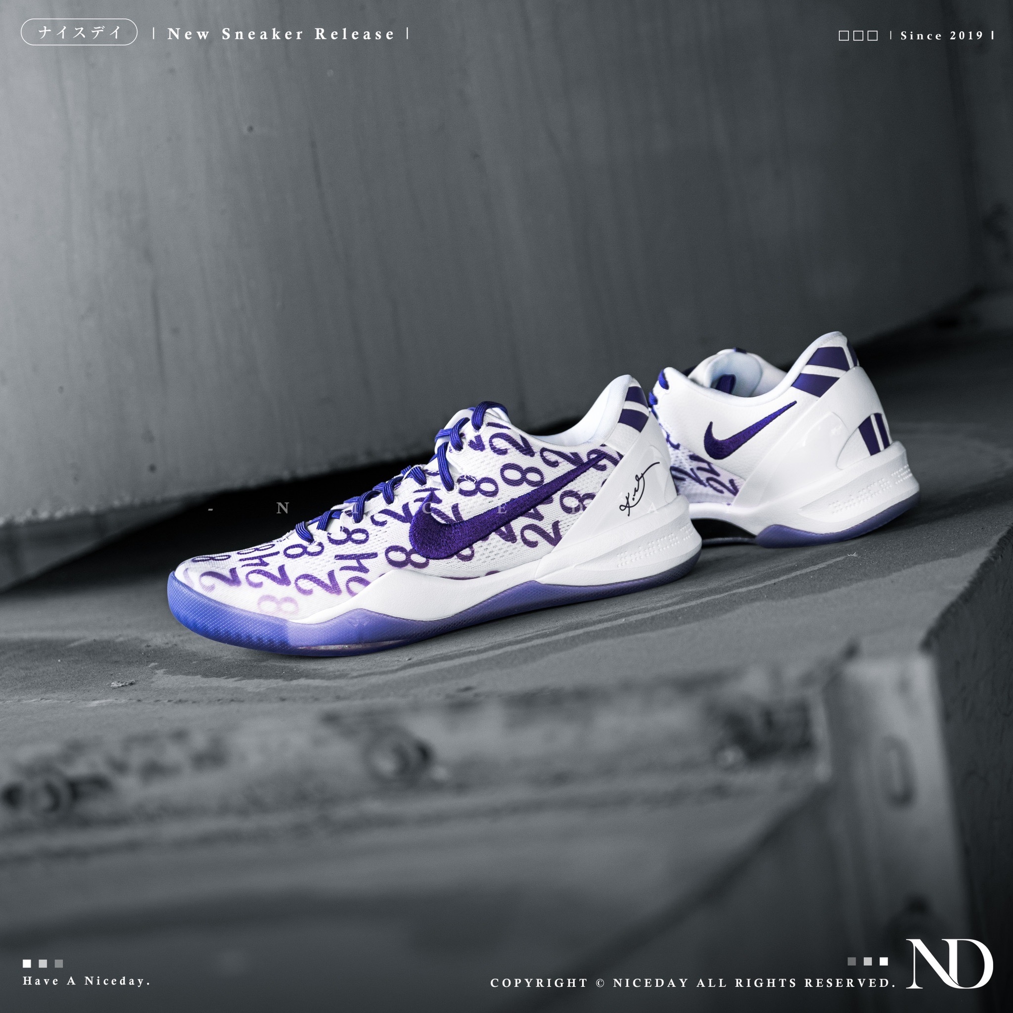 NICEDAY 代購 Nike Kobe 8 Protro Court Purple 白紫 男女尺寸 籃球鞋 FQ3549-100