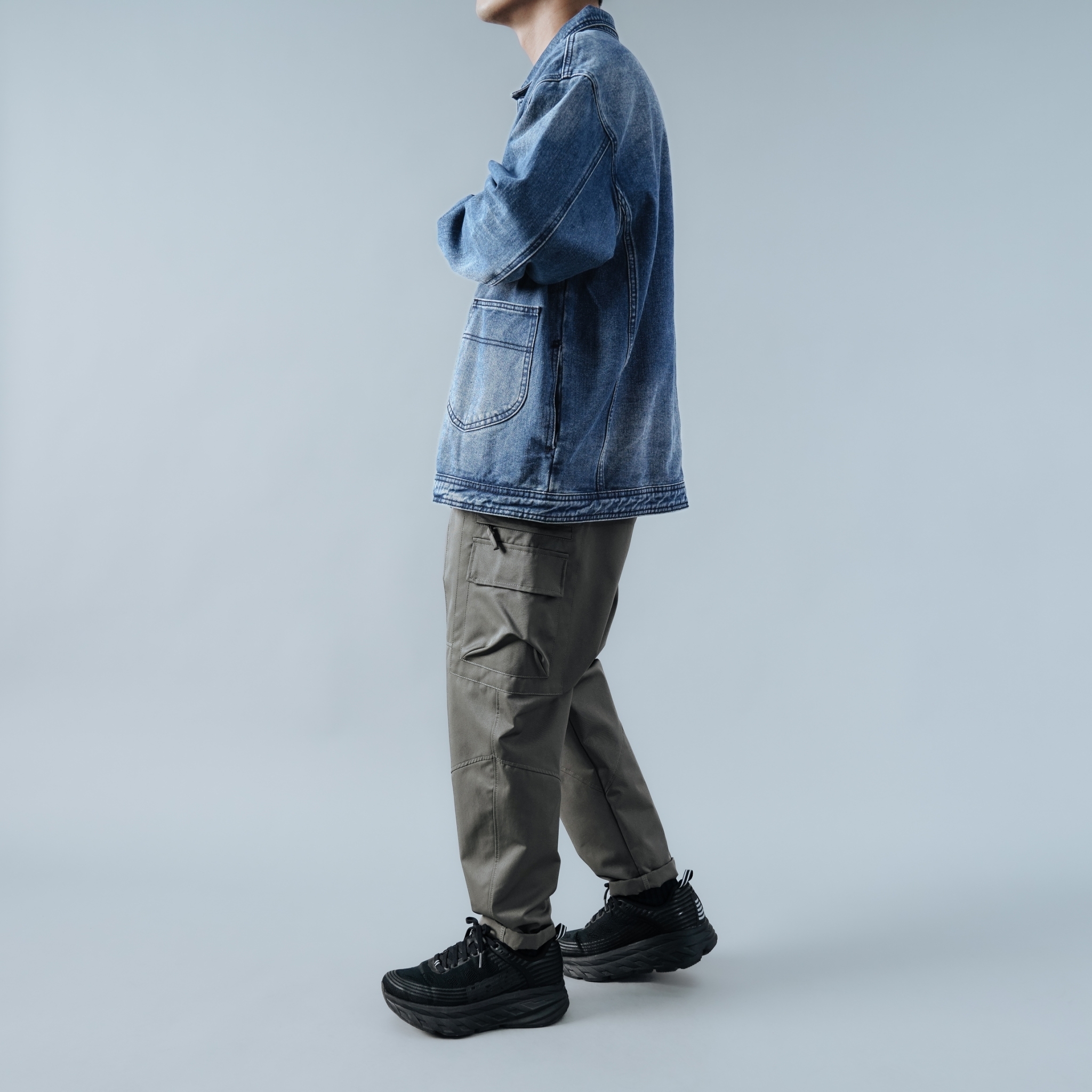 SBG 盾型口袋寬鬆牛仔外套 080