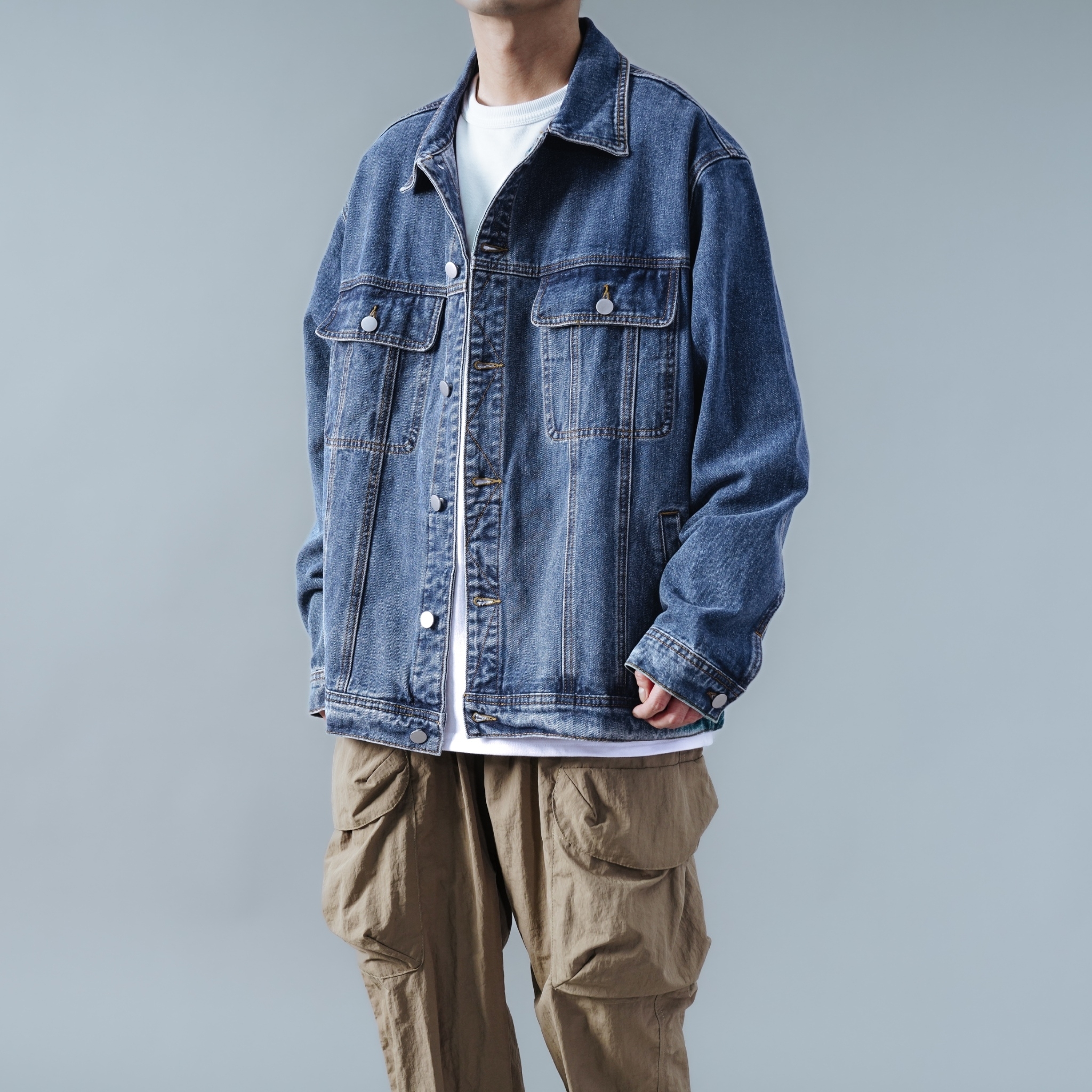 SBG 基礎口袋寬鬆牛仔外套 082