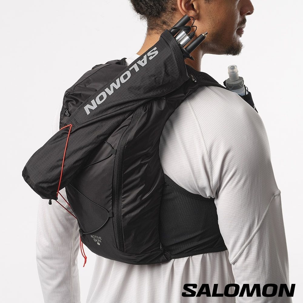 SALOMON ACTIVE SKIN 8 水袋背包組黑/金屬灰