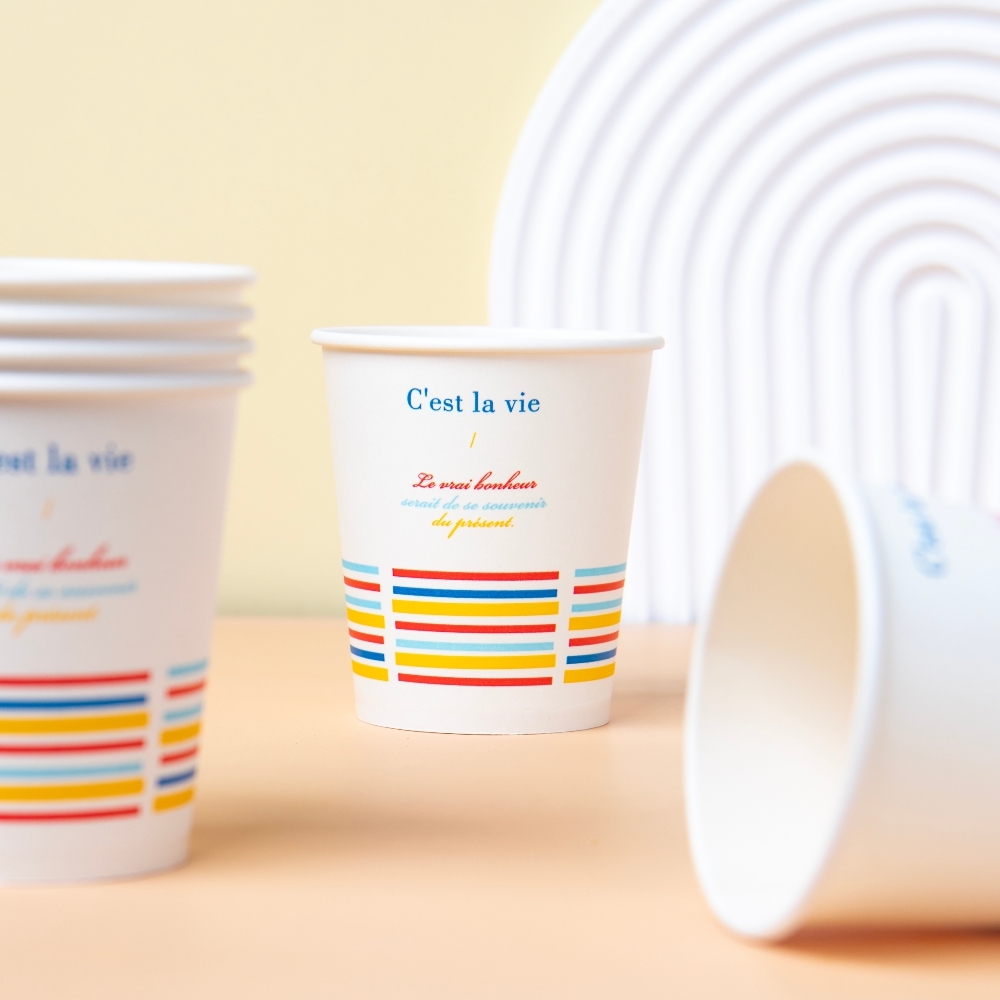 公版雙P水杯 7oz 彩條