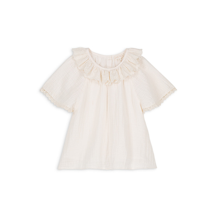 LOUISE MISHA│Antoinette Blouse立體荷葉領上衣．White