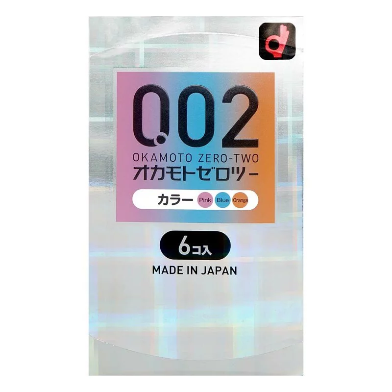 Okamoto Unified Thinness 0.02 3-colors (Japan Edition) 6's Pack PU Condom