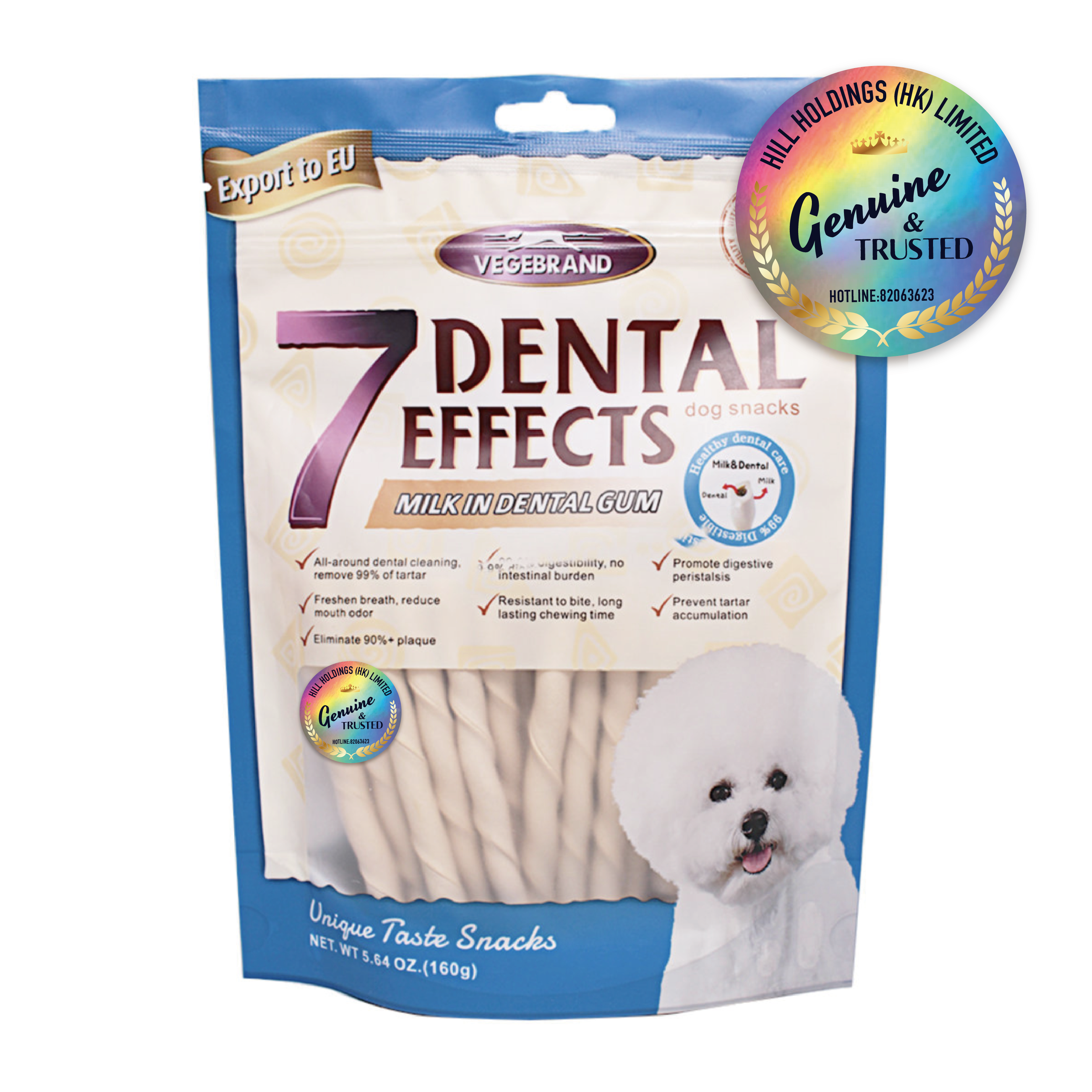Vege Brand 7重高效潔齒棒 (牛奶薄荷味) 160g (藍袋)(VBD-4483)*