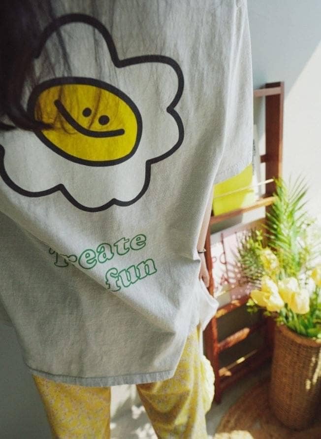 荷包蛋花長版上衣