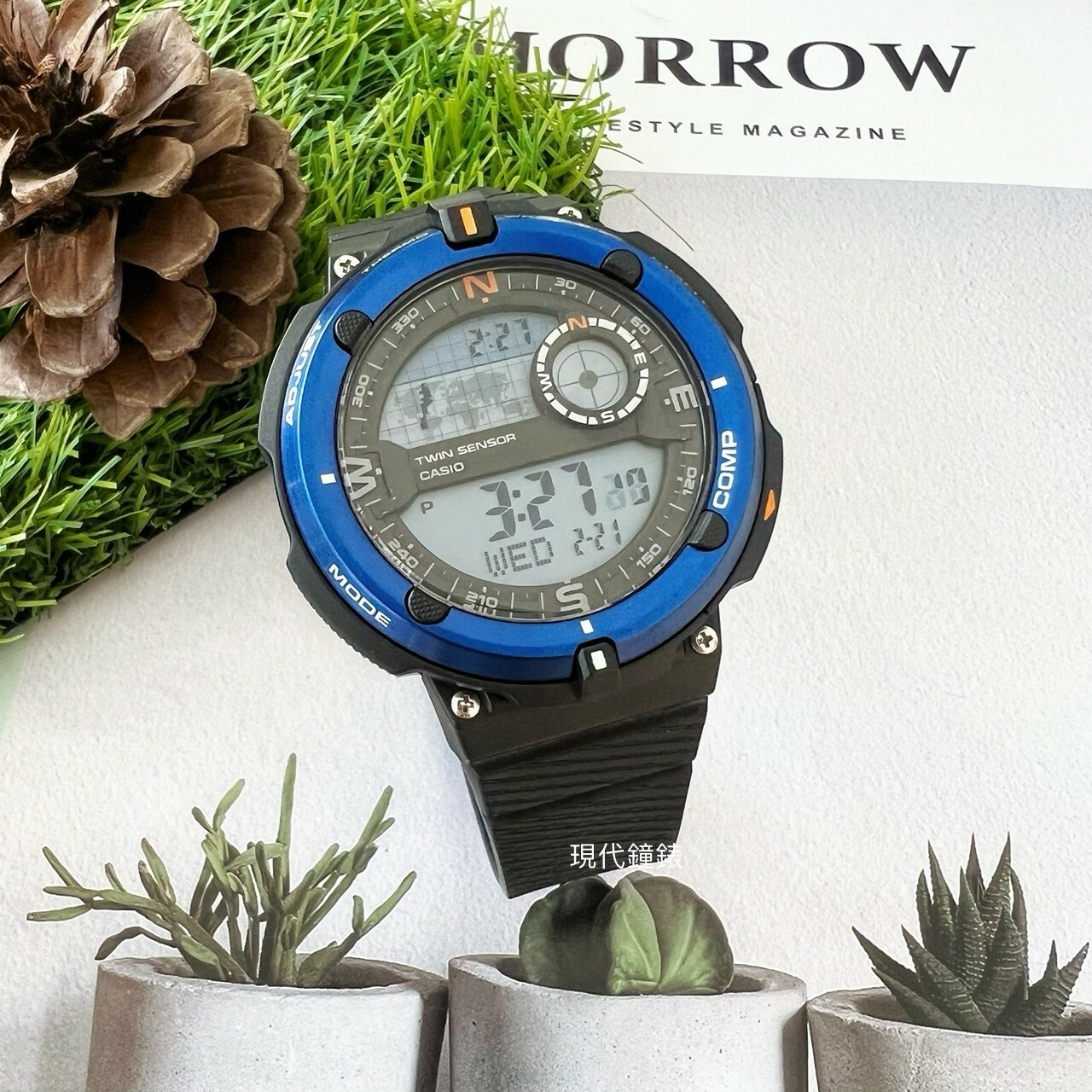 【CASIO 卡西歐】戶外運動登山錶 SGW-600H-2A 45mm 現代鐘錶