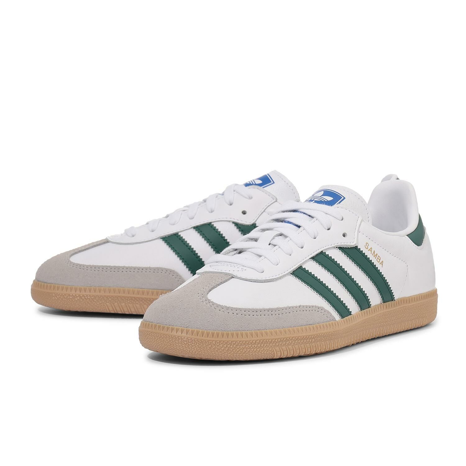 Adidas Originals Samba OG 白色 白綠 皮革 焦糖底 復古 德訓鞋 IE3437