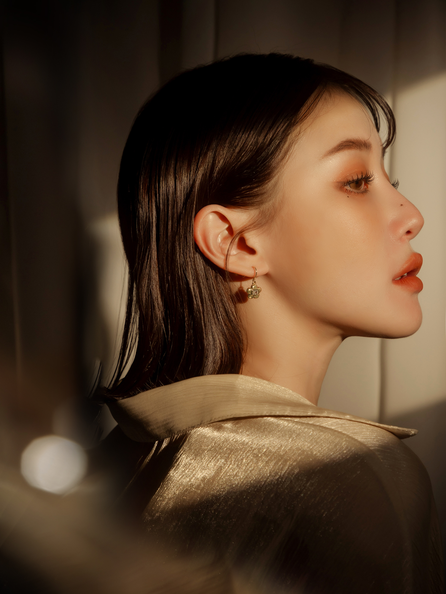 花憶。MUCHAT手作14KGP鋯石花朵耳環