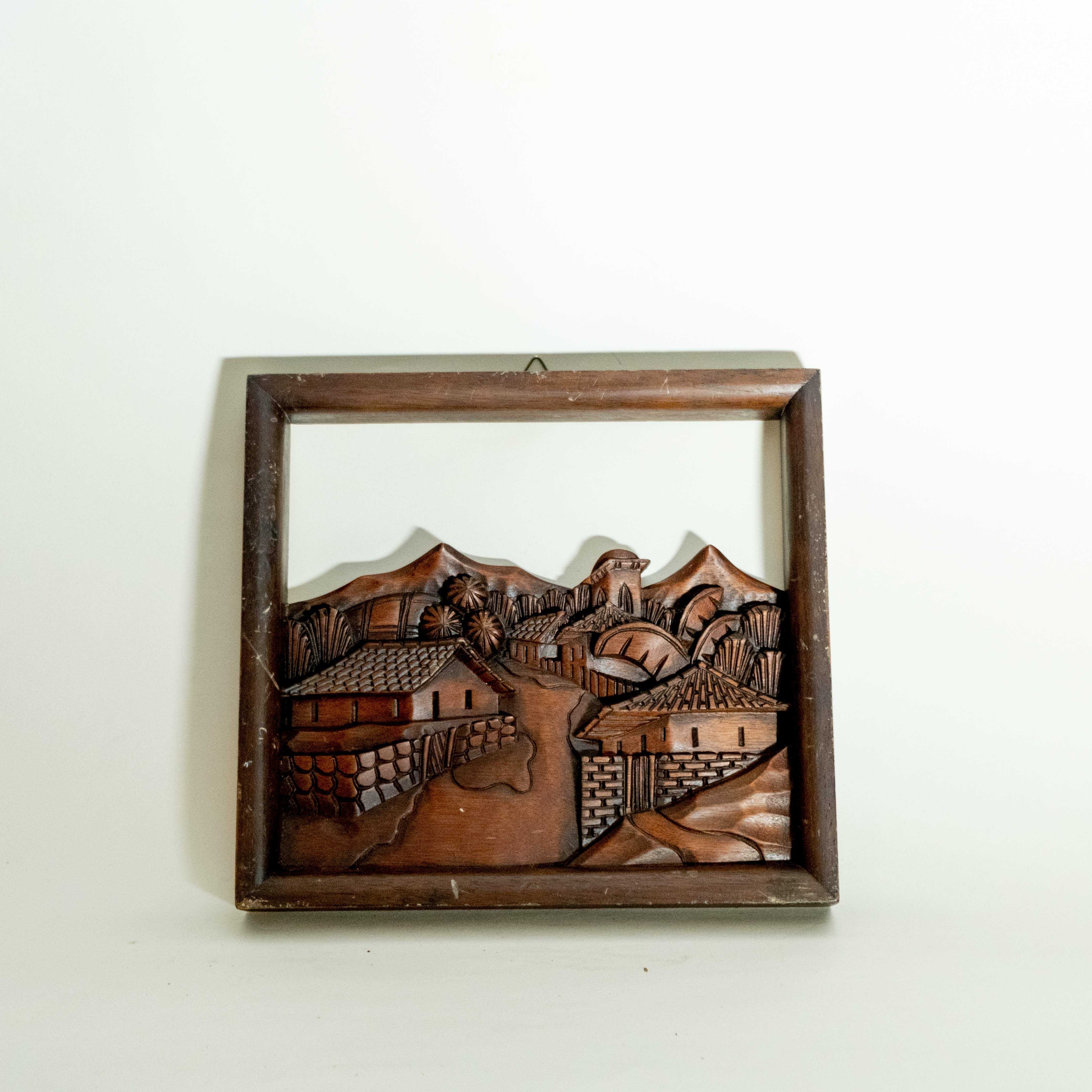 木雕壁飾｜手刻風景畫｜薩爾瓦多