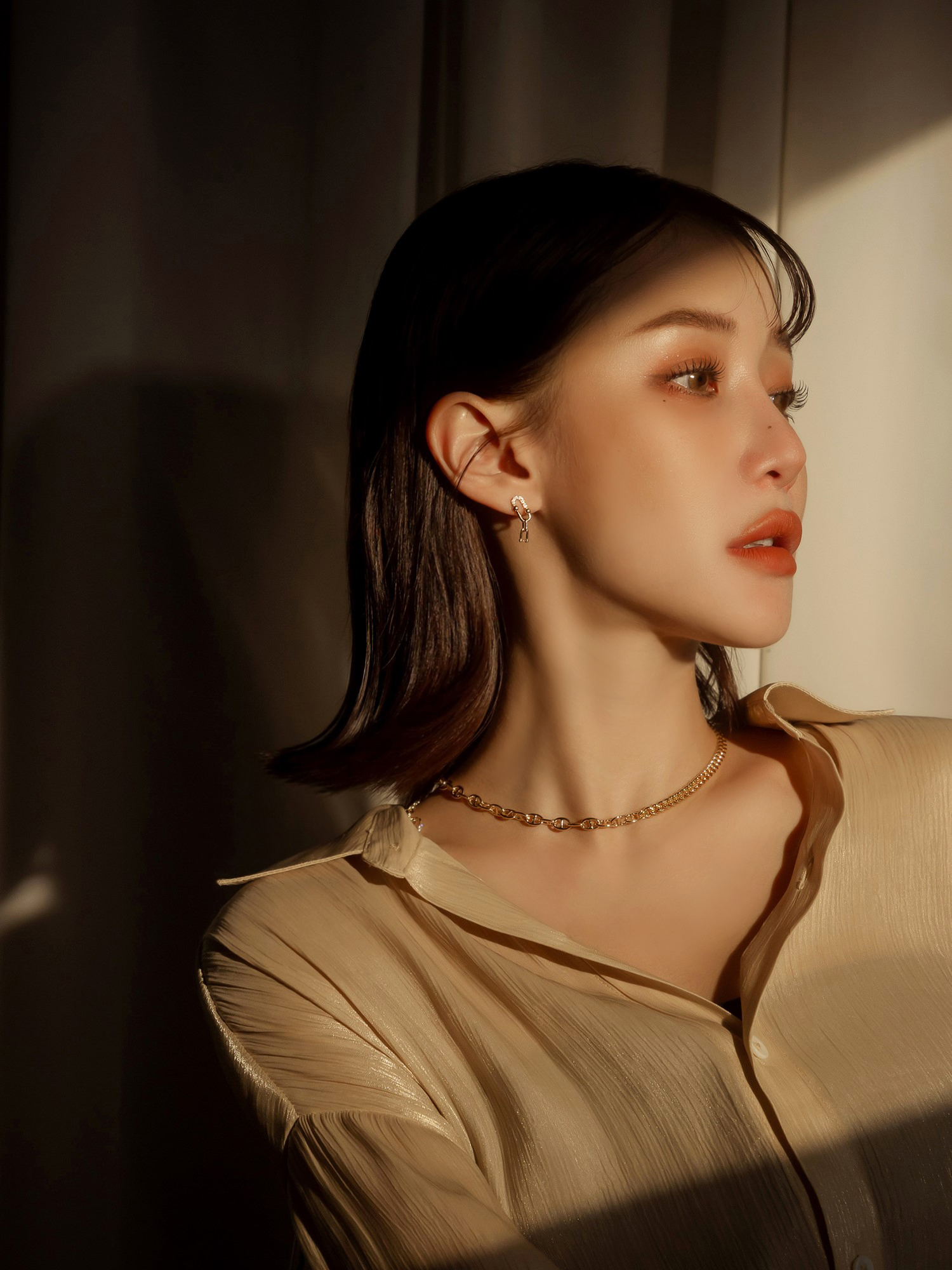 秘境回音。18KGP鋯石迴紋純銀針耳環