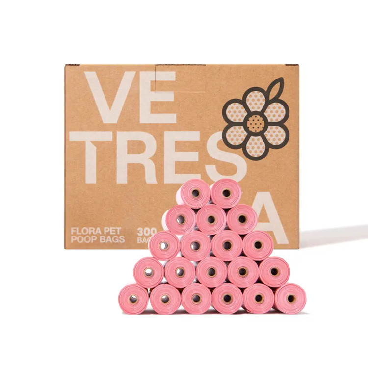 Vetreska - Flora Pet Poop Bags Pink (20 Rolls)