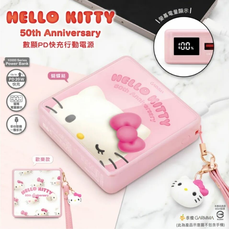 Garmma Hello Kitty數顯PD快充行動電源50週年