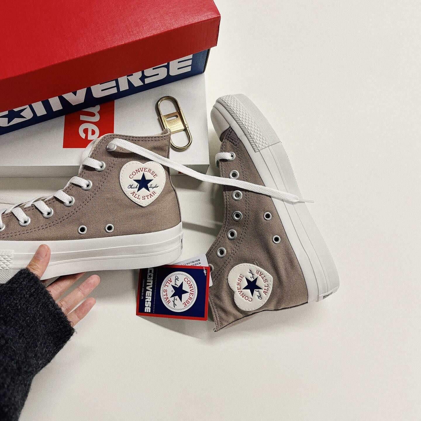 Converse AS Light Plts Heartpatch HI 日本限定 可可 大地棕 輕量化 厚底 帆布鞋 31309930