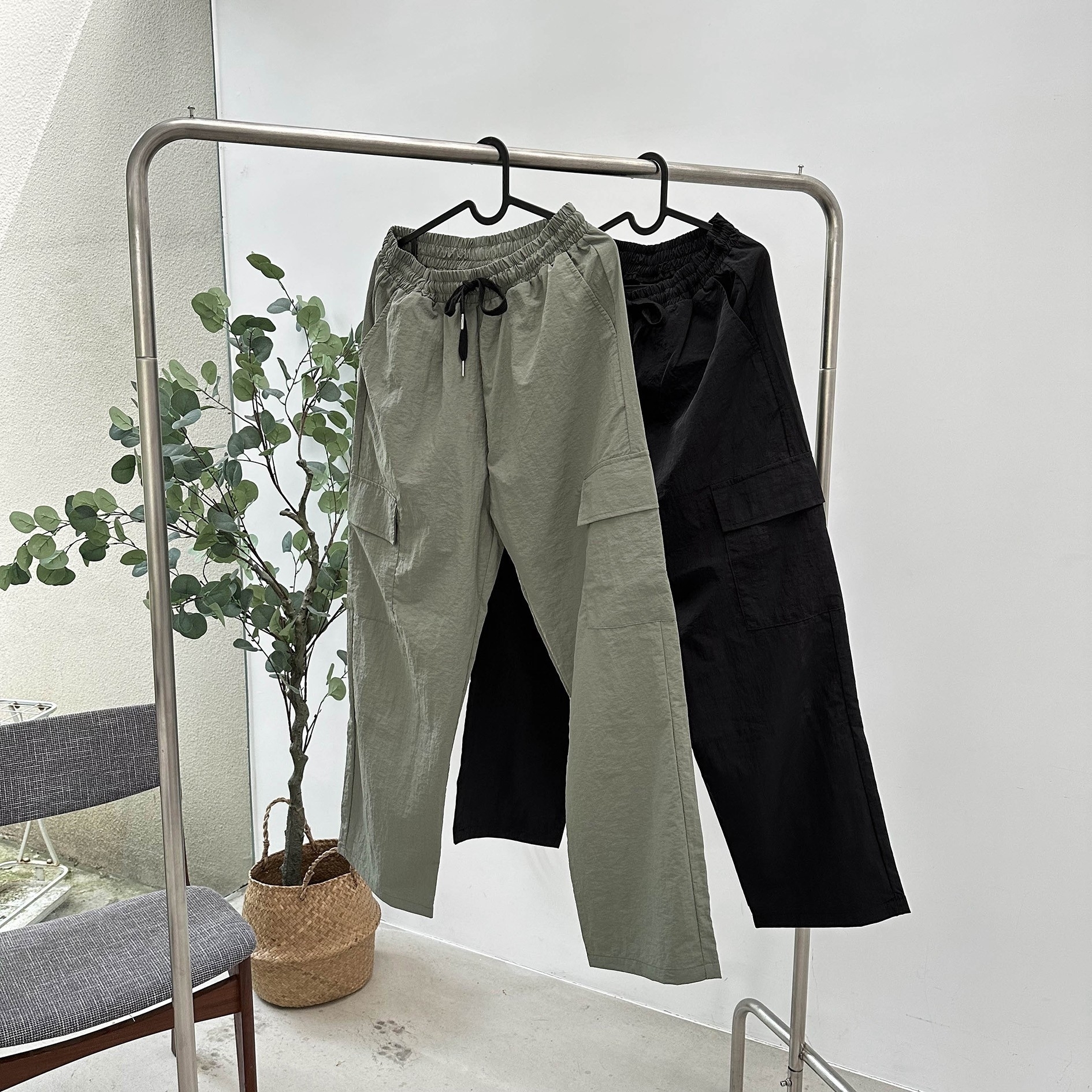 T+CC 休閒尼龍登山口袋工裝微寬褲 68717