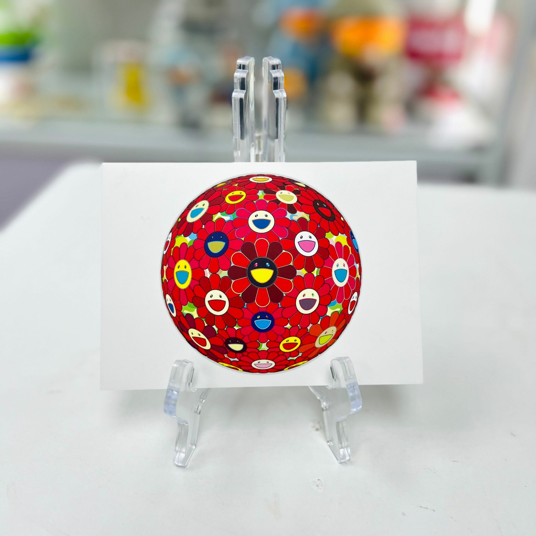 Murakami Flower Postcard - Red Flower Ball(3-D)