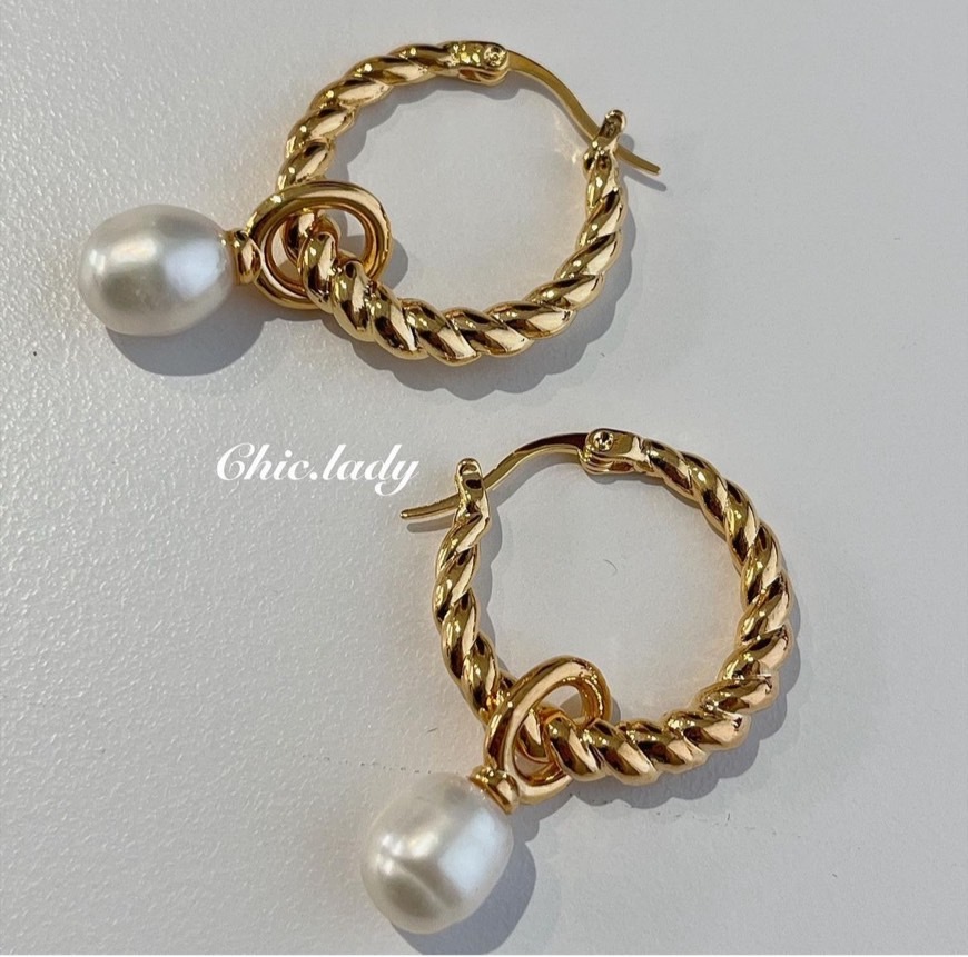 Earrings | 珍珠麻花甜甜圈