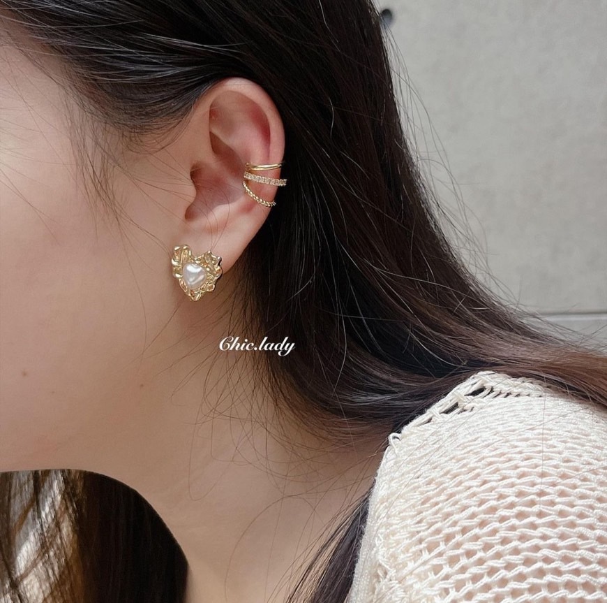 Earrings | 皺摺愛心