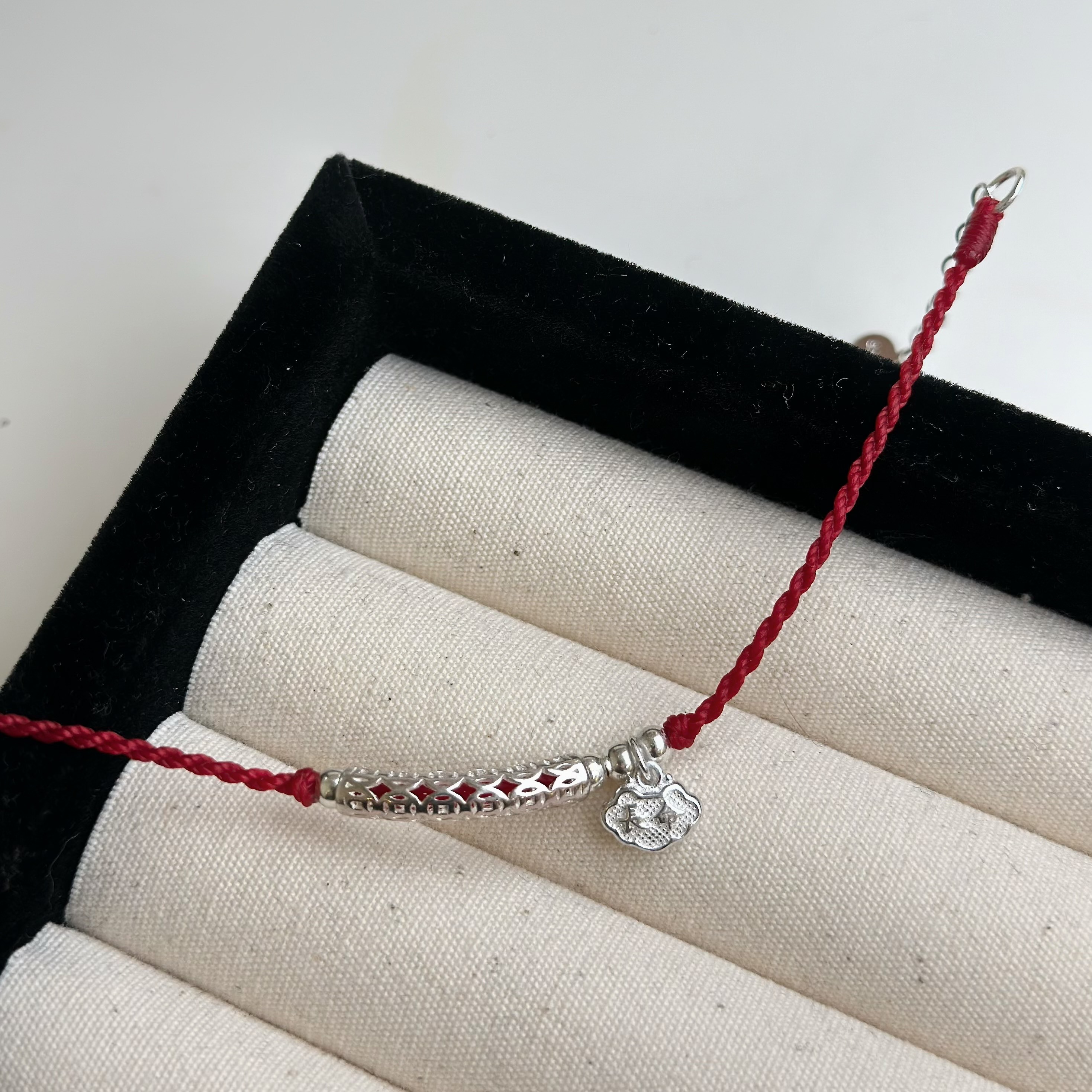 錢管．平安招財純銀紅線