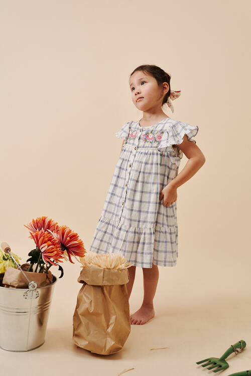 LOUISEMISHA│Carlina dress格紋洋裝．Blue River Checks