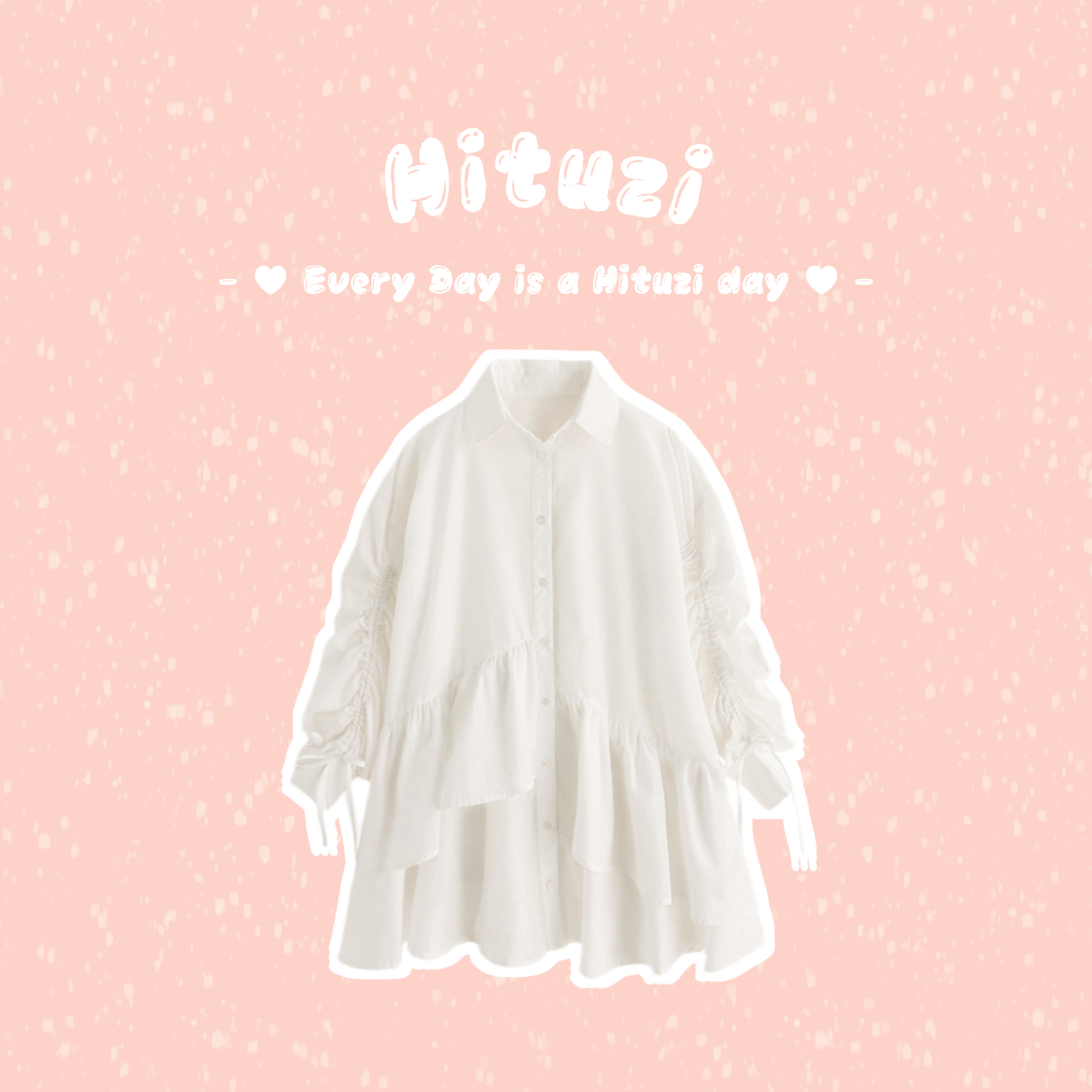 抽繩袖層次襯衫洋裝