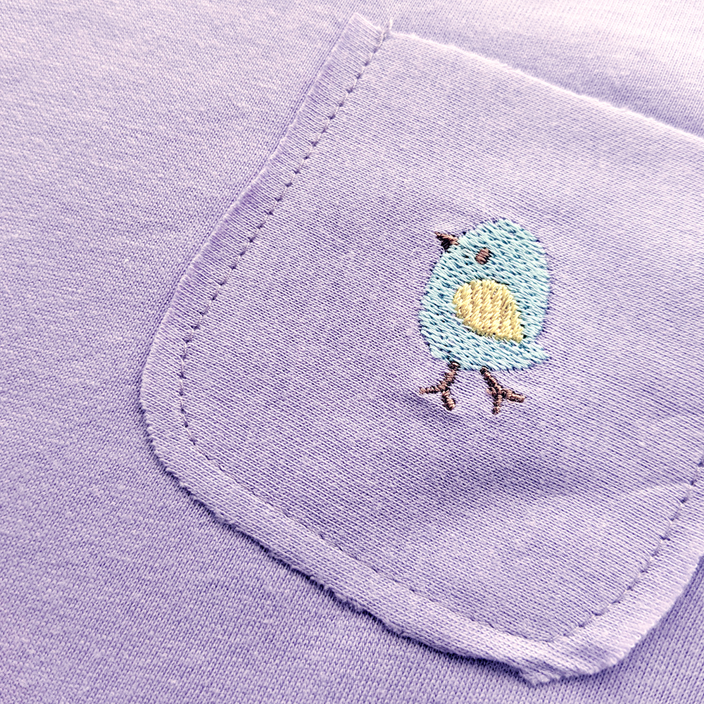 有機埃及棉嬰幼兒BD口袋薄長T-薰衣紫 | 藍天畫布有機棉