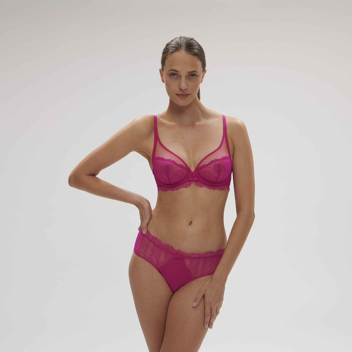 CANOPÉE 花欉 全罩杯無襯胸罩 扶桑花色