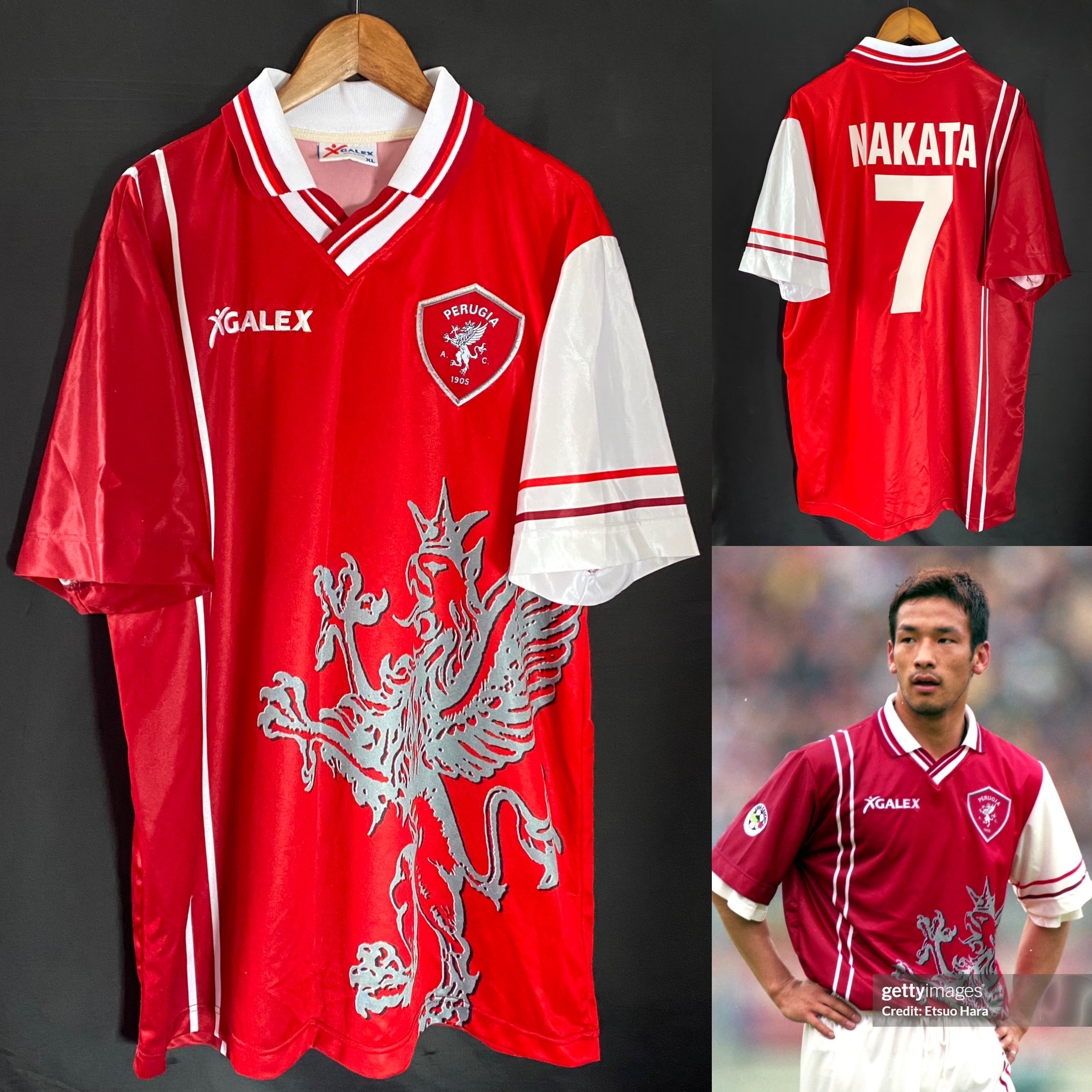 Perugia 1997-1999 Galex Home Shirt #7 NAKATA
