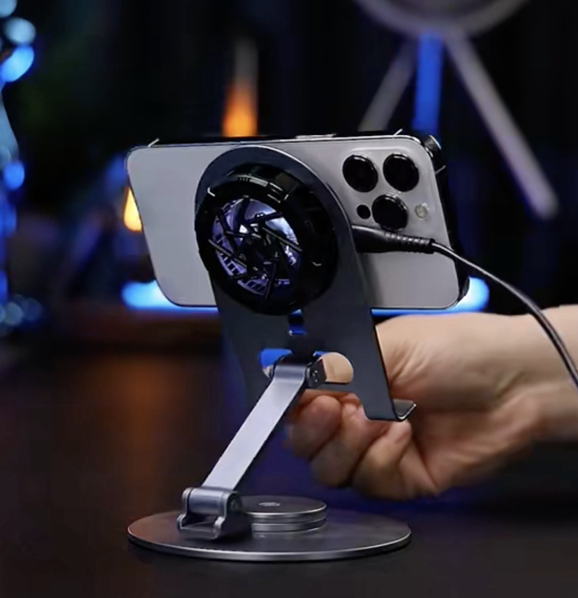 【MagSafe鋁合金旋轉折疊充電器支架】 360度旋轉支架，高質感鋁合金材質