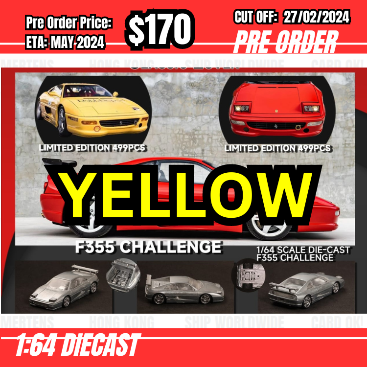 PO-$170 * Classic Lover * 1:64 Ferrari F355 Challenge Yellow [OD21/02]