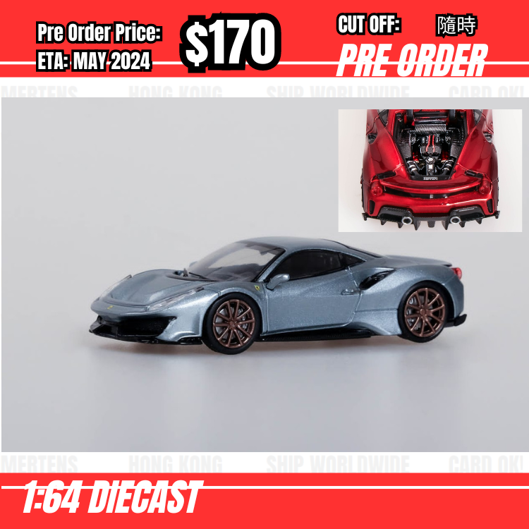 PO-$170 *Ichiban Model * 1:64 Ferrari 488 Novitec Silver Gray  [OD21/02]