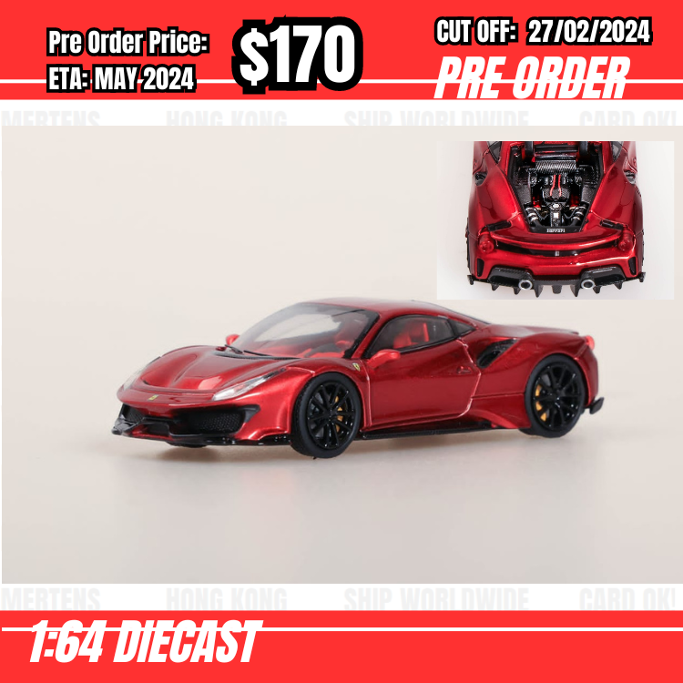 PO-$170 *Ichiban Model * 1:64 Ferrari 488 Novitec Red  [OD21/02]