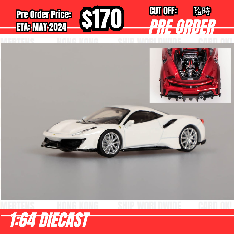 PO-$170 *Ichiban Model * 1:64 Ferrari 488 Novitec White  [OD21/02]