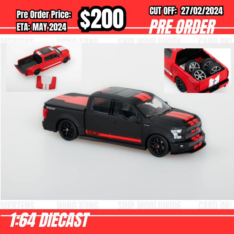 PO-$200 * Funny Model * 1:64 Ford F-150  Shelby Matt Black [OD22/02]