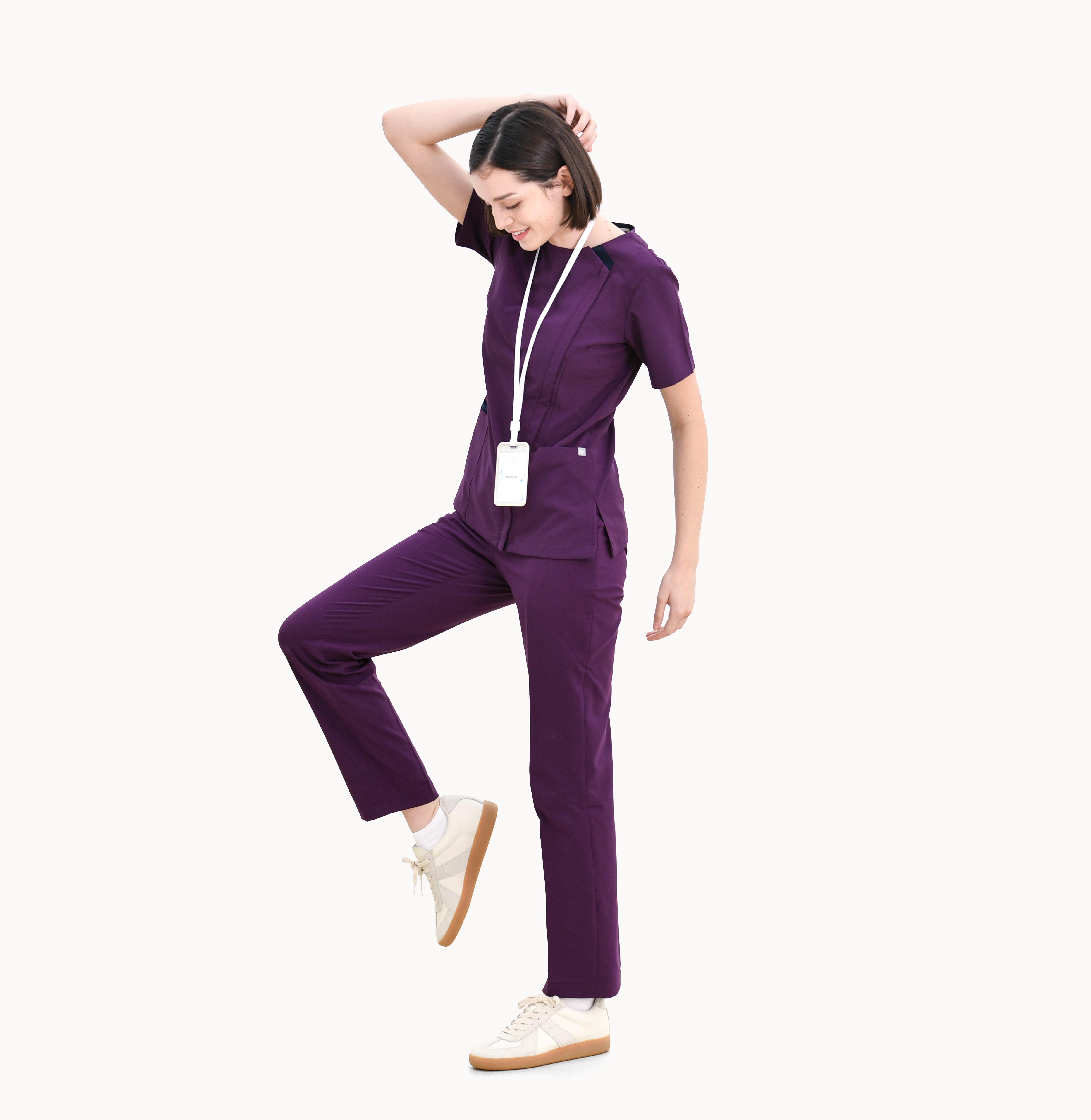 20607 EASYLIGHT 女款鈕扣長褲 茄紫