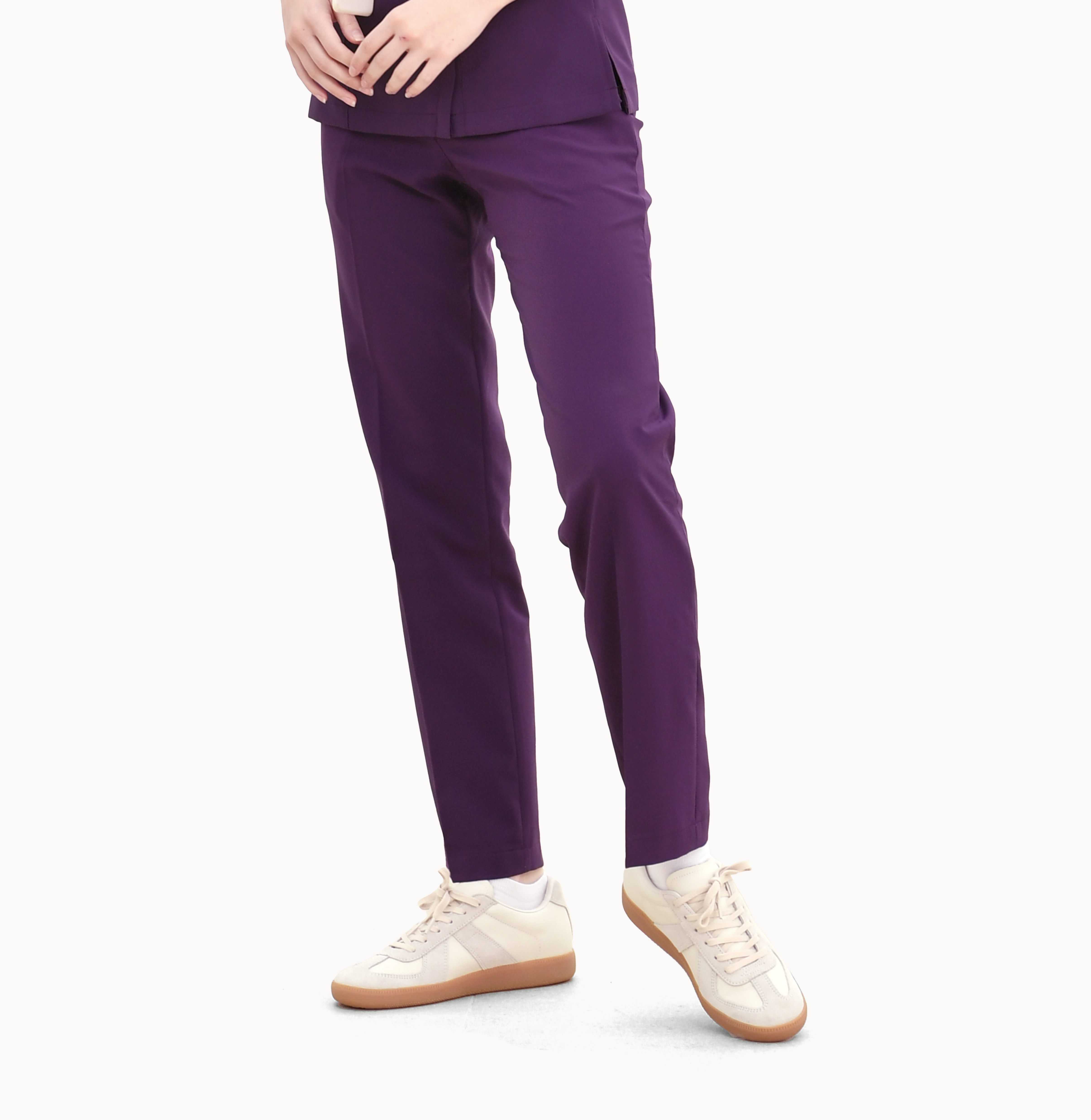 20607 EASYLIGHT 女款鈕扣長褲 茄紫