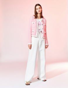 BD10358B1巴特羅珍珠白寬直筒褲