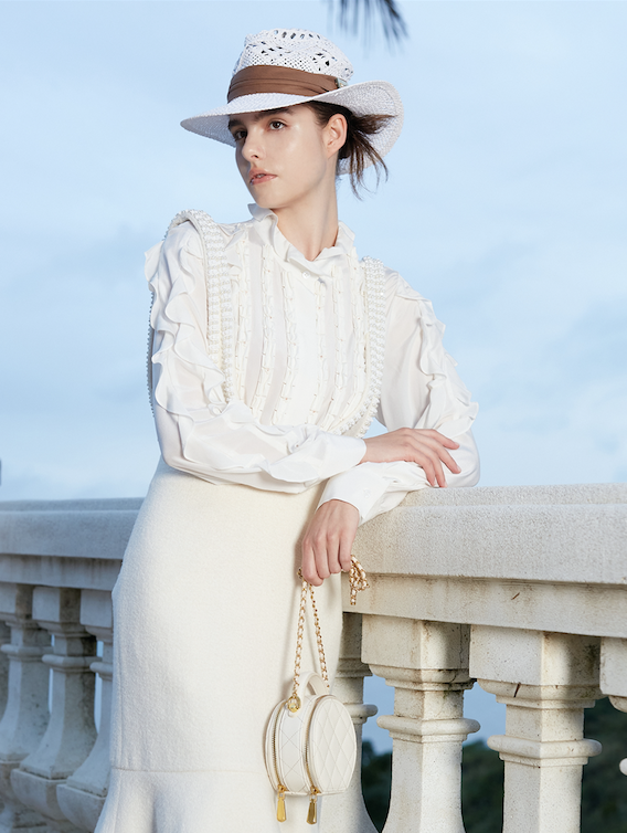 BD10035A1/A2 光之森林荷葉立領泡袖襯衫（ 高訂款/2色 ）