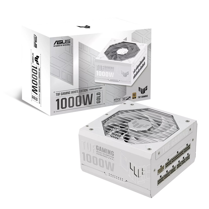 米特3C數位–ASUS 華碩 TUF GAMING 1000W White Edition 軍戎白 金牌 ATX3.1電源供應器/90YE00S5-B0TA00