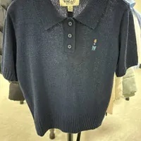 [S] WHO.A.U STEVE COLLAR CABLE CROP SWEATER,NAVY, WHKAD2511F01-NAVY (SWAU293)