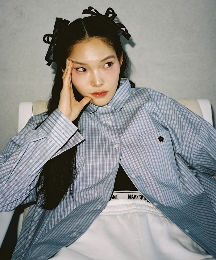 MARY QUANT / Logo embroidery big shirt Limited products