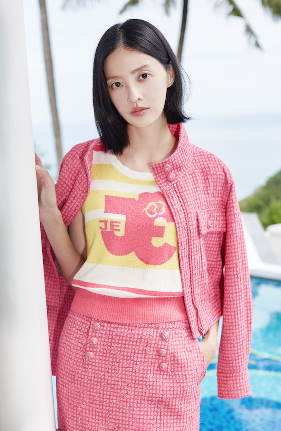 BD10001D1 新藝術花園格子小香圖領短版狩獵夾克