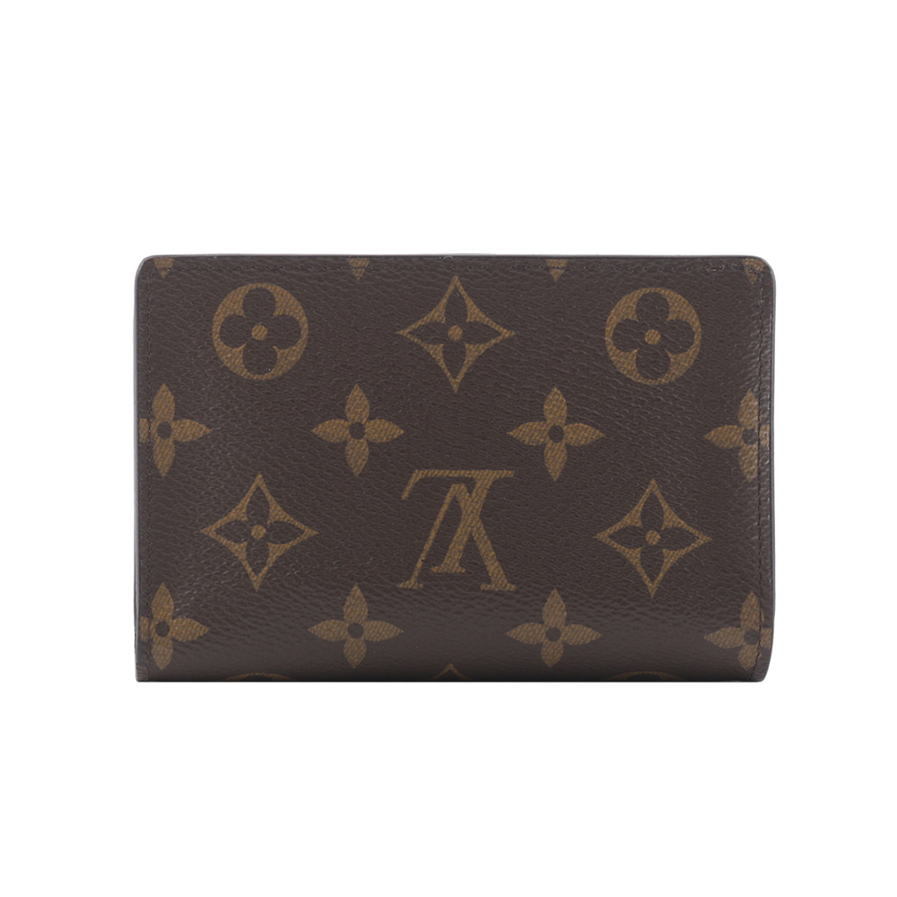 【Louis Vuitton / LV】Juliette 金色圓圈標誌三色對開零錢袋釦式短夾 M69432