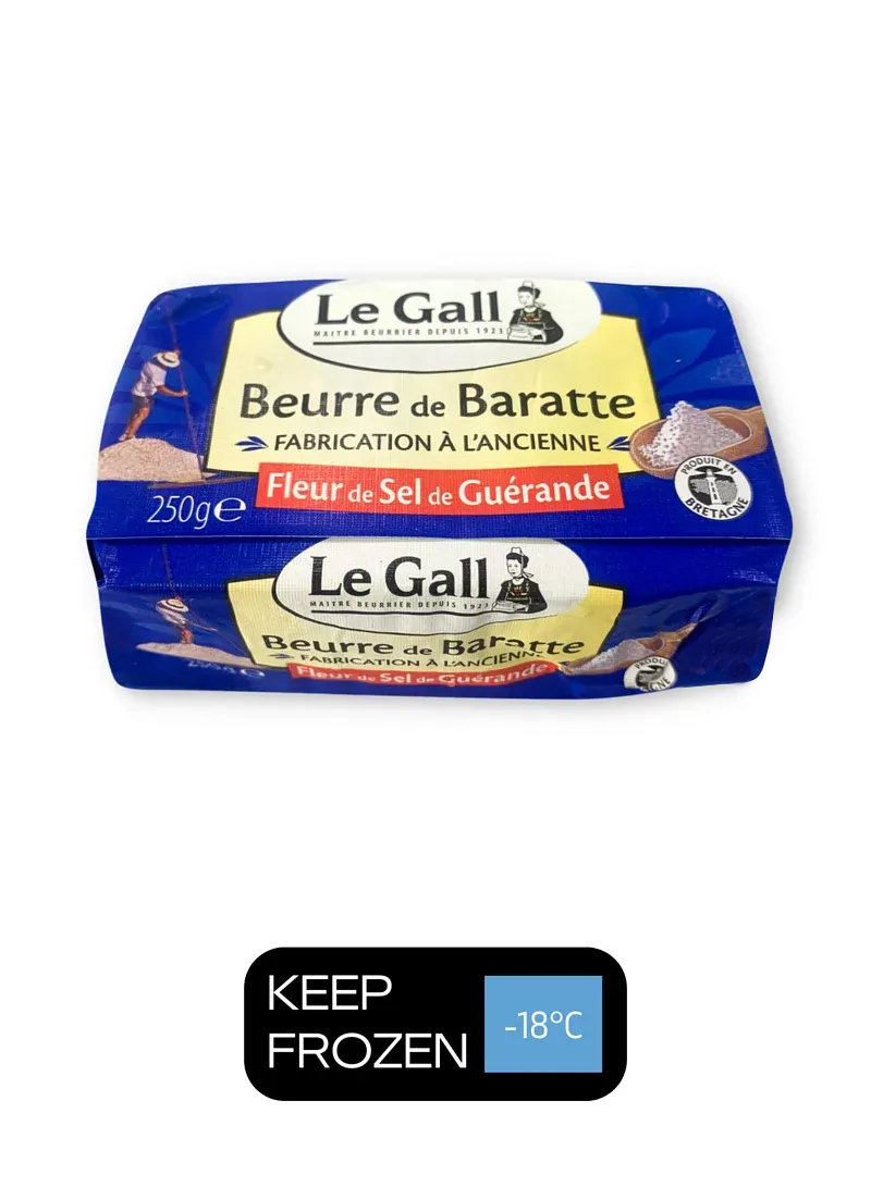 法國蓋朗德布列塔尼海鹽攪拌牛油 France Le Gall Guérande Brittany Sea-Salted Churned Butter 250克 / 件  (-18℃)